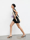 Women Loose Fit Black Color-block Irregular Casual Vest New V-collar Sleeveless Fashion Tide Spring Autumn 2023