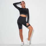 Gym Set Fitness Clothing Sportswear High Waist Women Gym Leggings Tights Padded Push-up Sports Bra 2 Pcs Sports