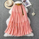 Half-Dress Women's Dress 2025 Summer Small In The Long Leisure High-Rise Display Thin Pendulum Ponve