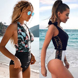 Piece Swimsuit 2022 Sexy Cross Back Swimwear Women Swimsuit Vintage Retro Bathing Suits Beach Wear Swim Print Monokini