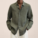 Explosion Autumn Long Sleeve V-Neck Loose Button Cotton Shirt Shirt