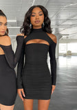 Winter Sexy Black Cut Out Long Sleeve Bodycon