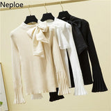 Women Sweater 2023 Korean Fashion Pullover Knit Y2K Tops Elegant Woman Sweaters Fall Bandage Top Oversized Clothing