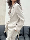 Irregular Design Women's Blazer Notched Loose Double Breasted Long Sleeve Casual Korean Suit Jackets Summer 2023