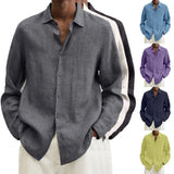 Explosion Autumn Long Sleeve V-Neck Loose Button Cotton Shirt Shirt
