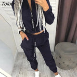 Pieces Sets Women Casual Sport Joggers Long Sleeve Zipper Coat Pants Set 2023 Spring Streetwear Track Suit