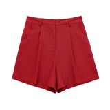 Women's 2025 Spring New Fashioned Colored Flax-Blend Vest + Shorts