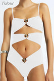 Sexy Hollow Out Bodysuits Female Camisole Sleeveless High Waist Spliced Button Solid Skinny Bodysuit For Women Summer
