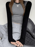 Raglan Sleeve Rib Crop Top-Outfit