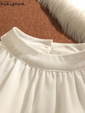 Temperament Ladies Tops Summer Chiffon Women Blouses O-neck Sleeveless White Shirts 2023 Blusas De Mujer Fashion Korean