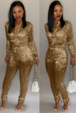 Winter Sequined Zip Up Long Sleeve Formal