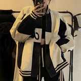 Color Block Zip Up Corduroy Bomber Jacket-Outfit