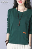 Fashion Spring Summer Women T Shirts O Neck Loose Long Sleeve Tee Embroidery Retro Harajuku Shirts Female
