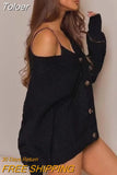 Vintage Autumn Winter Women Knitted Ribbed Cardigans Women Casual Loose Fashion Cardigan Sweaters Coats Femme