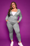 Plus Size Casaul Solid Hoodies And Pant