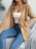 2025 Leisure Solid Color Hollow Lantern Long Sleeve Sleeve Sweater Long-Sleeved