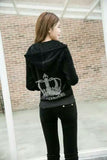 New Juicy Coutoure Tracksuit Women's Velvet Fabric Tracksuits Velour Suit Women Hoodies and Pants Fat Sister