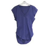 Loose Print Colorblock T Shirt For Women V Neck Sleeveless Summer T Shirts Female Korean Fashion Clothing 2022
