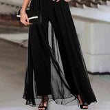 Women New Summer 2023 One Piece Solid Casual High Waist Jumpsuit V Neck Wide Leg Long Pants Overalls Office Lady