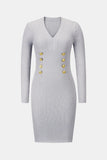 Deep V Rib-Knit Sweater