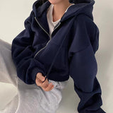 And Autumn 2025 New Products In Plus Velvet Fashion Short-Term Repair Zipper Warm Tibetan Hooded Jacket