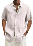 Explosion Summer V-Neck Button Cotton Cotton Pure Cotton Shirt Shirt Man Shirt