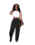 Toloer New Women's Casual Fleette Wide-Leg Pants-Outfit