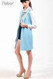 Philosophy women vest autumn jacket brand WaistCoat pockets open stitch sleeveless blue pink beige blazer colete