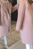 Philosophy Winter Slim Plus Cotton Long Wool Blends Coat Women Hardy Solid Warm Thick Office Work Lady