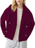 New Women's Big Collar Hair, Short Thick Long-Sleeved Coat