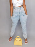 Toloer Winter New Korean Version Structural Trend Fashionable Straight Leg Jeans Women's High Waist Loose Thin Casual Pants-Outfit