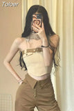 Crop Tops Women's Clothing Tunic Fashion Korean Tanks Backless Irregular Summer Camis Fashion Y2k Top 2023 Ropa Mujer
