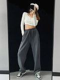 Sweatpants Women Cotton Gray Summer 2022 Oversize Woman Jogging Wide Leg Green Women's Jogger Streetwear Pants