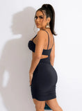 Sexy Straps Cut Out Backless Ruffles Bodycon