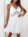 Women's New Summer Sleeveless Slings Long Skirt Embroidered Sleeveless Ribbon