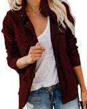 Women Zipper Jacket Autumn Female Outerwear Long Sleeve Casual Streetwear Coat Windbreaker Anorak Stand Collar Military