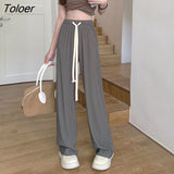 Pants Women Preppy Style Solid Loose Thin Sagging Summer Korean Style Hot Sale Basic All-match Fashion Sporty Popular