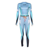 Elastic Letter Print Fitness Tracksuit Woman 2 Piece Set Skinny Long Sleeves Crop Top Slim Leggings Sportswear