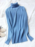 Women Turtleneck Sweaters Autumn Solid Slim Pullover Coffee Soft Knitted Jumper Pulls Warm Sweater Winter Turtleneck