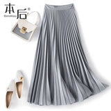 Organ Folding Long High-Waisted 100-Fold Skirt Over The Knee-Length Women's 2025 Thin
