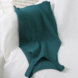 Women Crop Top Off Shoulder Stretchy Knitted Tank Tops Female Sleveless Vest Halter Casual Summer Tops For