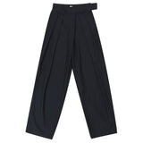 High Waist Black Brief Pleated Long Wide Leg Trousers New Loose Fit Pants Women Fashion Tide Spring Autumn 2023