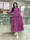 Chiffon Large Swing Thin A-Song Skirt French-Style Waist-To-Skin 100-Folded Dress New Lady Dress