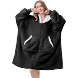 Sweatshirts Hoodie Woman Oversized Double Pockets Blanket with Sleeves Cozy Sherpa Winter Warm Fleece Giant TV