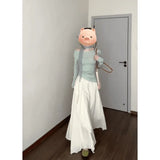And Gentle Wind And Apricot Lace Half-Dress Woman 2025 Spring Irregular Temperament Big Skirt A Word Long