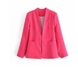 Women Blazers Set 2022 New Women's Office Suit Coat Vintage Long Sleeve Jacket Casual Female Tops And High Waist