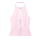 Summer New Women's Bow Hanging Neck Collar Shorts