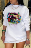 Casual Print Round Neck Long Sleeve Sweatershirt