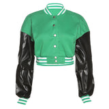 Sisterlinda Autumn Patchwork Letter Print Short Jacket Women Casual High Street Baseball Coat Female Sporty Y2K Sweatshirts