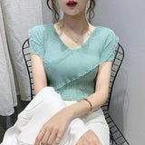 Blouse and Tops Women 2021 Summer Short Sleeve Shirts Plus Size Korean New Arrival Crop Top Female Office Ladies